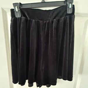 New Soft Black Velvet Skort